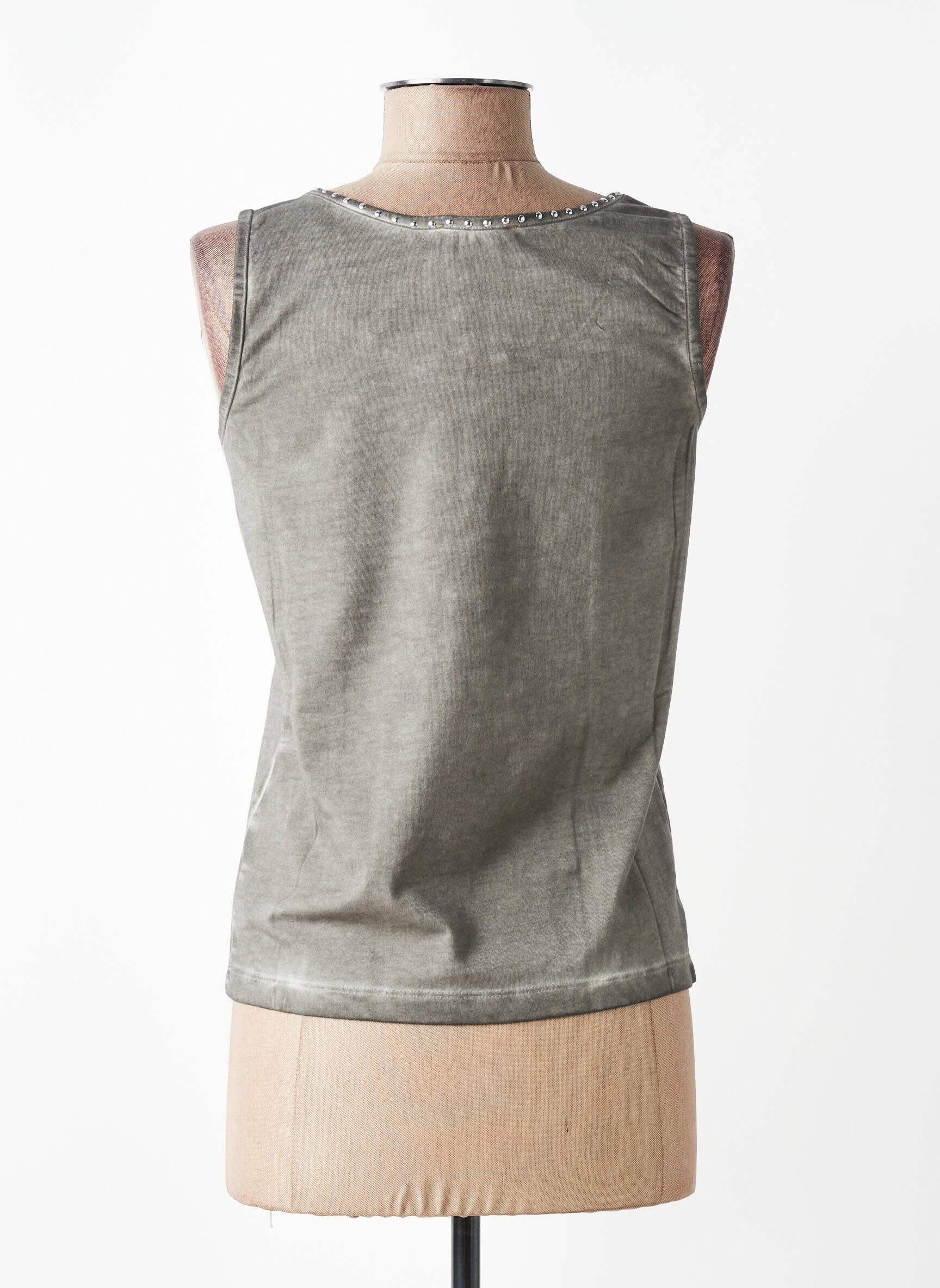 Débardeur stretch sans manche gris MANDARIN femme