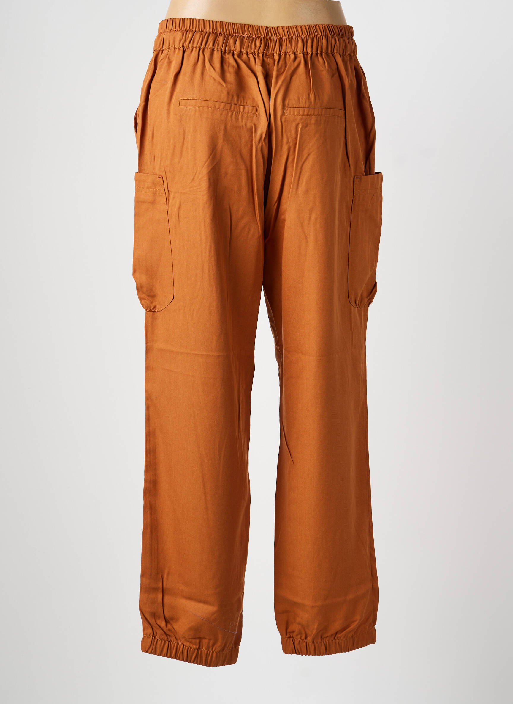 Pantalon droit tissage popeline taille normale orange SHEEGO femme