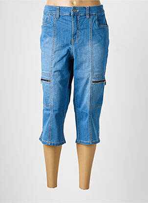 Pantacourt taille haute taille haute bleu SHEEGO femme
