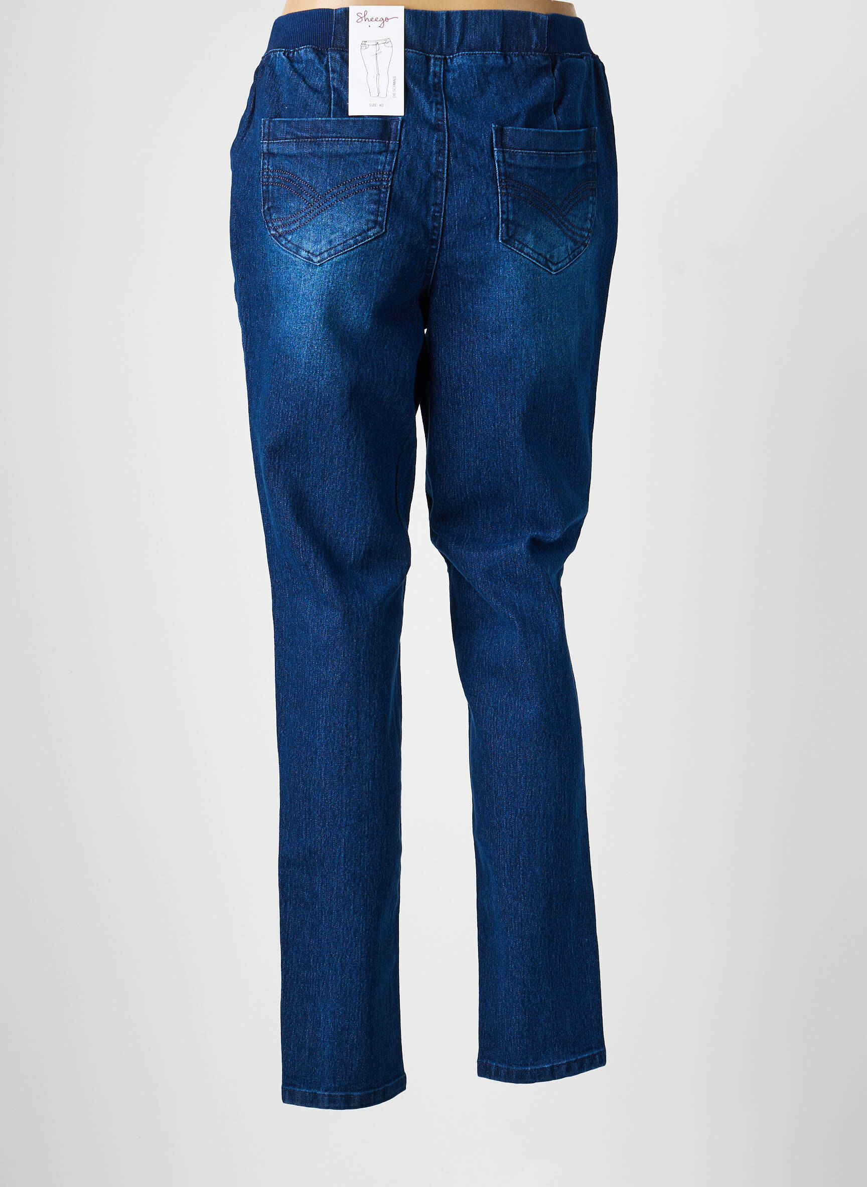 Jegging tissage brut taille normale bleu SHEEGO femme