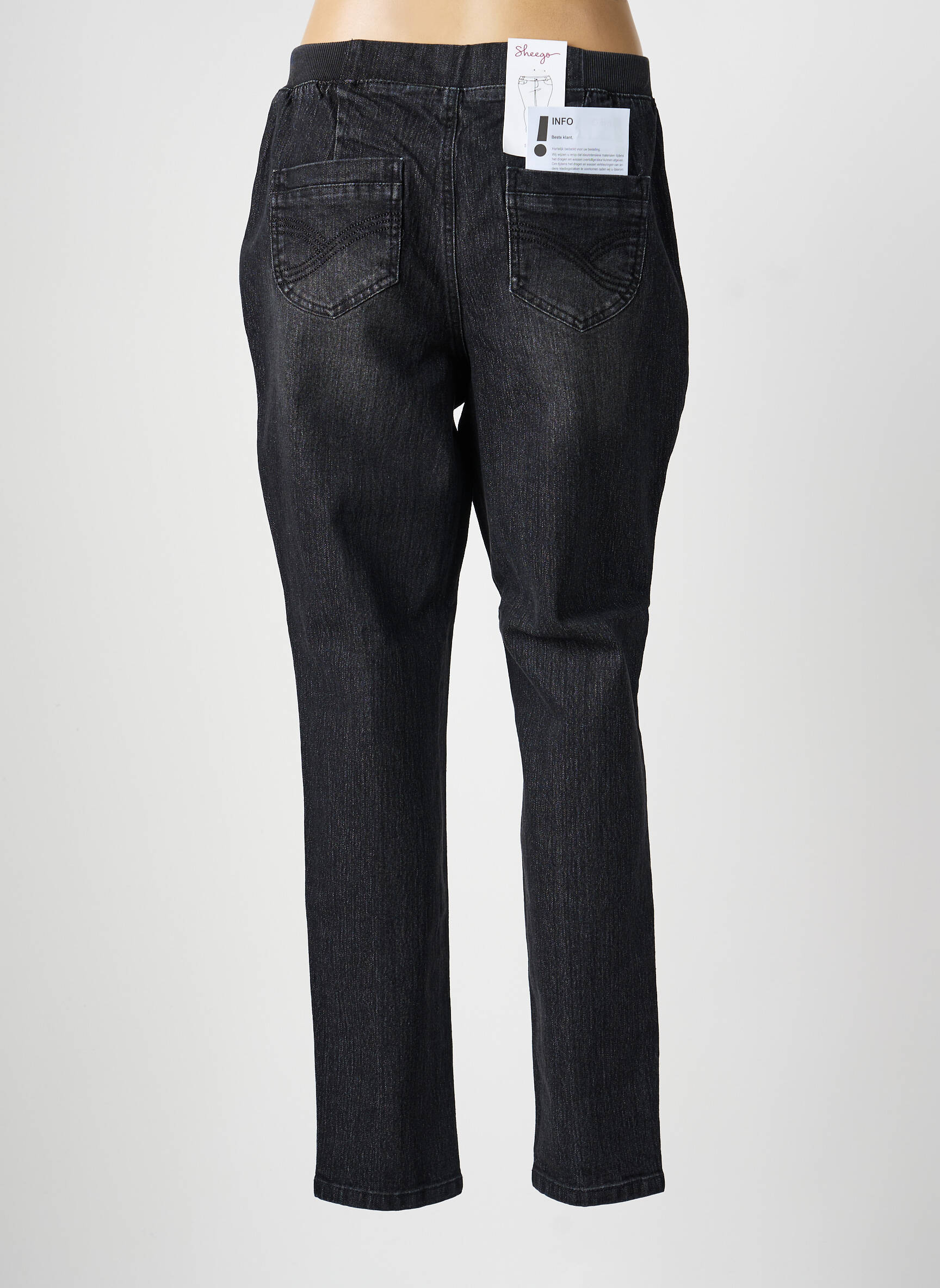 Jegging tissage brut taille normale noir SHEEGO femme