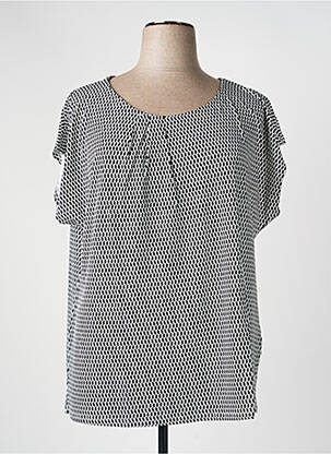 Blouse imprimé fantaisie manches courtes noir SHEEGO femme