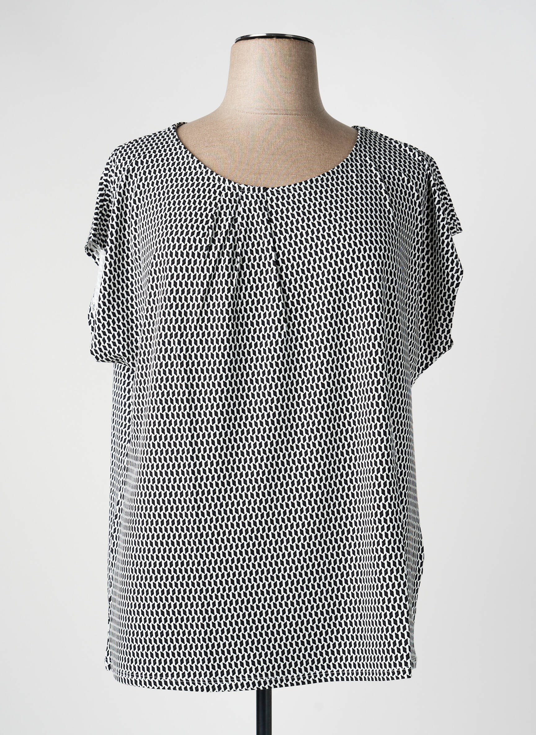Blouse imprimé fantaisie manches courtes noir SHEEGO femme