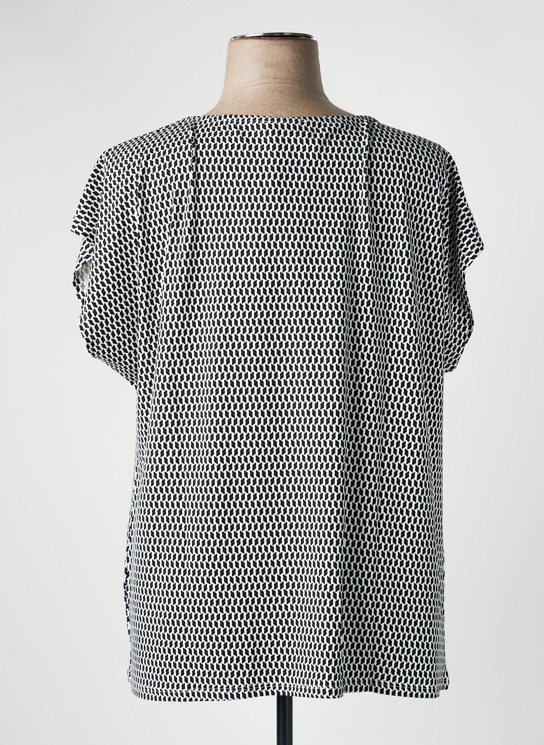 Blouse imprimé fantaisie manches courtes noir SHEEGO femme