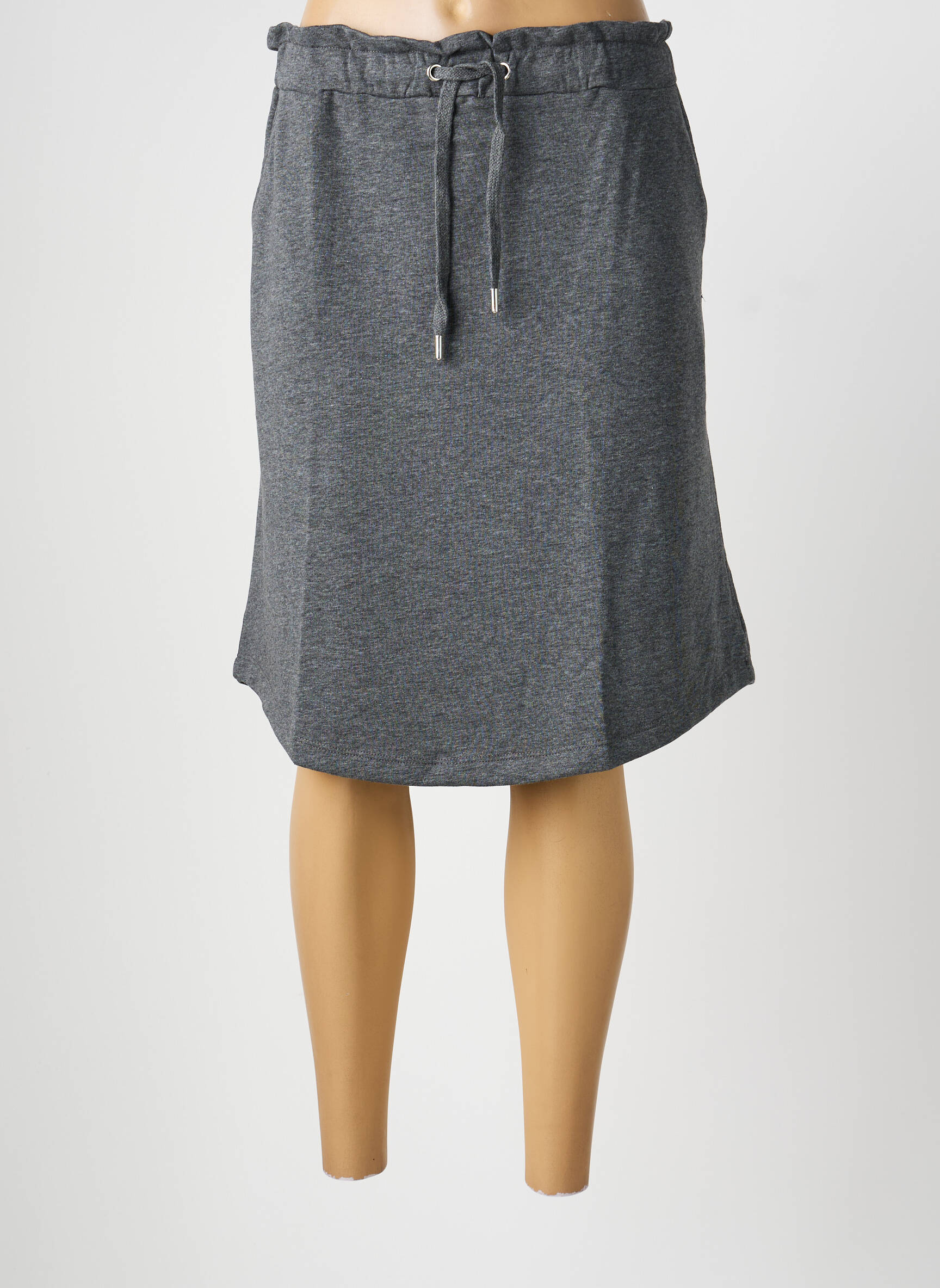 Jupe mi-longue coupe droite gris SHEEGO femme