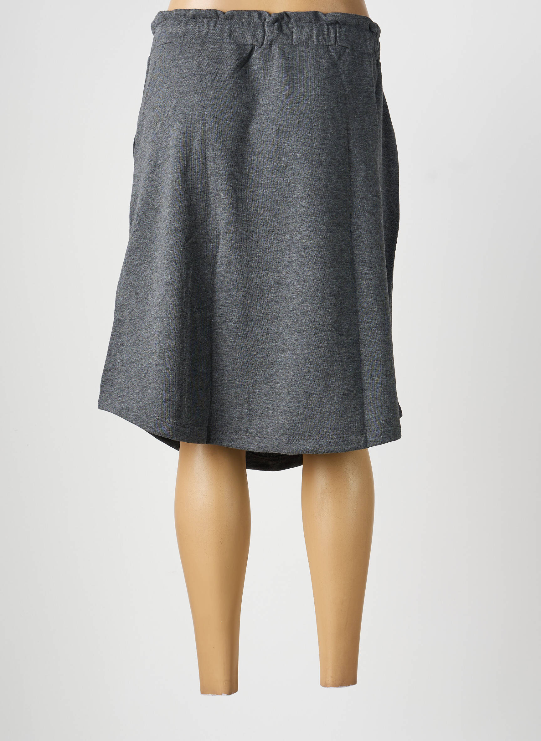 Jupe mi-longue coupe droite gris SHEEGO femme
