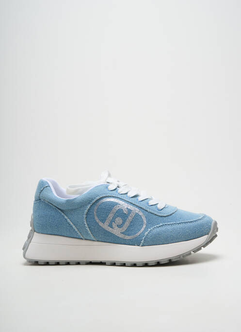 Baskets tissage satiné talon de 4 à 6cm bleu LIU JO femme