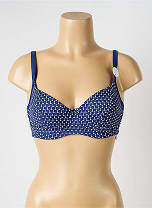Haut de maillot de bain bretelles élastiquées ajustables haut soutien-gorge balconnet bleu OLYMPIA femme