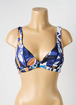 Haut de maillot de bain stretch haut soutien-gorge balconnet bleu OLYMPIA femme