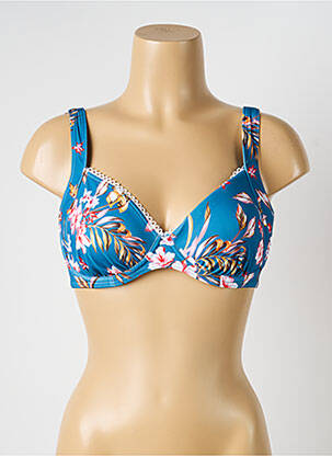 Haut de maillot de bain stretch haut soutien-gorge balconnet bleu OLYMPIA femme
