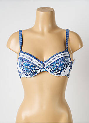 Haut de maillot de bain stretch haut soutien-gorge balconnet bleu OLYMPIA femme