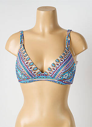 Haut de maillot de bain stretch haut soutien-gorge balconnet bleu OLYMPIA femme