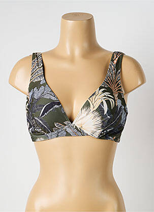 Haut de maillot de bain bretelles élastiquées ajustables haut soutien-gorge balconnet vert SUNFLAIR femme