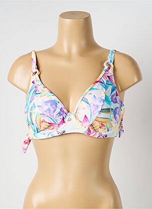 Haut de maillot de bain stretch haut soutien-gorge balconnet jaune YSABEL MORA femme