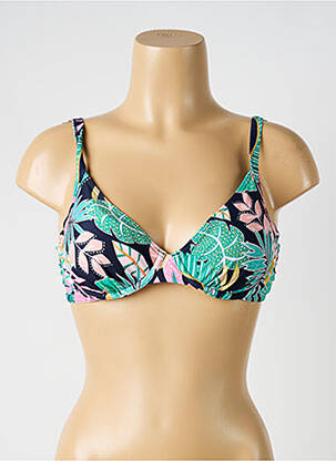 Haut de maillot de bain stretch haut soutien-gorge avec mousse de rembourrage amovible bleu SUNMARIN femme