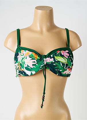 Haut de maillot de bain stretch haut bandeau vert YSABEL MORA femme