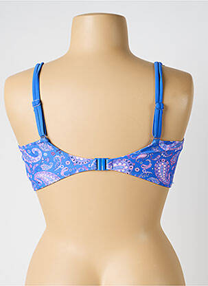Haut de maillot de bain bretelles élastiquées ajustables haut soutien-gorge balconnet bleu YSABEL MORA femme