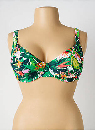 Haut de maillot de bain stretch haut soutien-gorge balconnet vert YSABEL MORA femme
