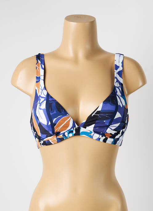 Haut de maillot de bain stretch haut soutien-gorge balconnet bleu OLYMPIA femme