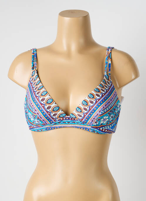 Haut de maillot de bain stretch haut soutien-gorge balconnet bleu OLYMPIA femme