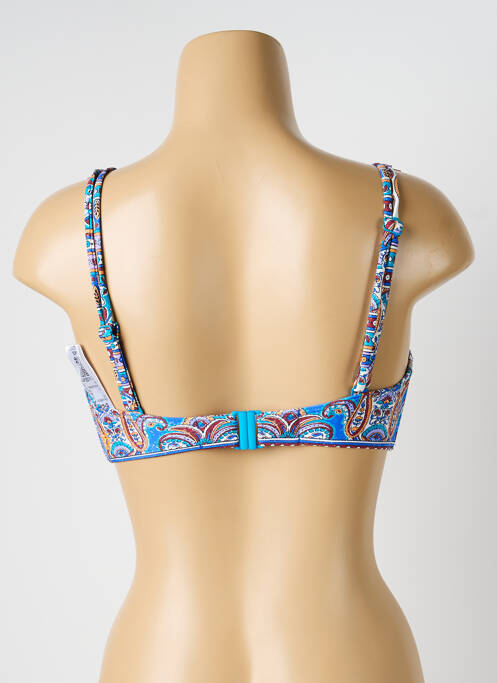 Haut de maillot de bain stretch haut soutien-gorge balconnet bleu OLYMPIA femme