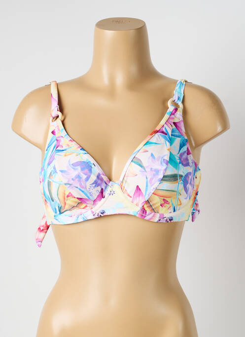 Haut de maillot de bain stretch haut soutien-gorge balconnet jaune YSABEL MORA femme