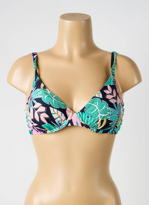 Haut de maillot de bain stretch haut soutien-gorge avec mousse de rembourrage amovible bleu SUNMARIN femme