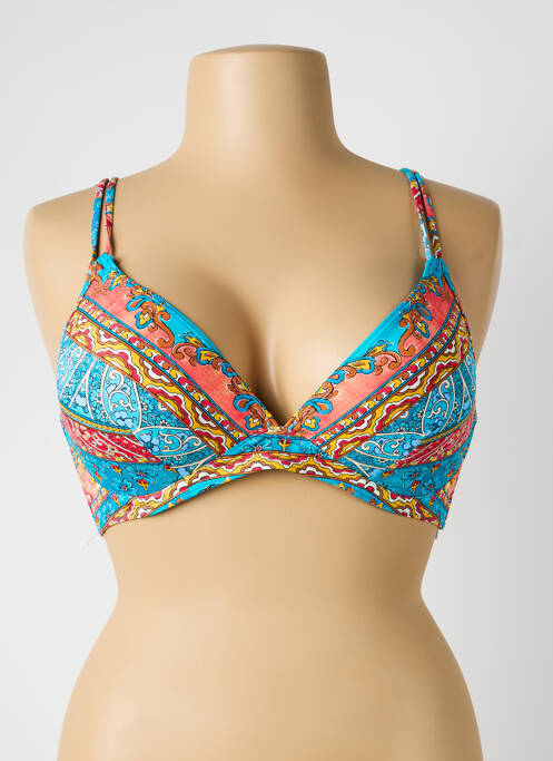 Haut de maillot de bain stretch haut soutien-gorge balconnet bleu OLYMPIA femme