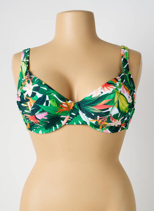 Haut de maillot de bain stretch haut soutien-gorge balconnet vert YSABEL MORA femme