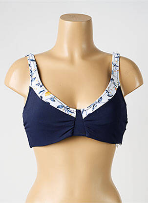 Haut de maillot de bain stretch haut soutien-gorge balconnet bleu YSABEL MORA femme