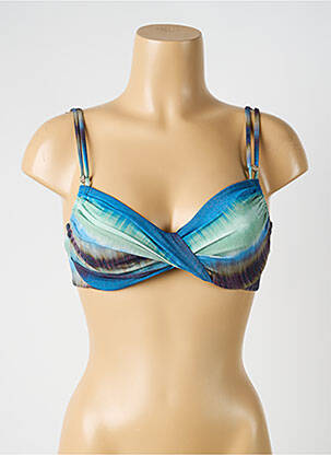 Haut de maillot de bain stretch haut soutien-gorge balconnet bleu OPERA femme