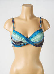 Haut de maillot de bain stretch haut soutien-gorge balconnet bleu OPERA femme