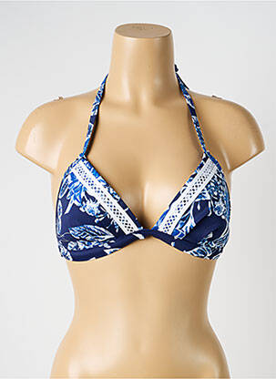 Haut de maillot de bain stretch haut soutien-gorge moulé bleu OLYMPIA femme