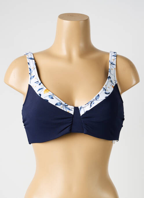 Haut de maillot de bain stretch haut soutien-gorge balconnet bleu YSABEL MORA femme