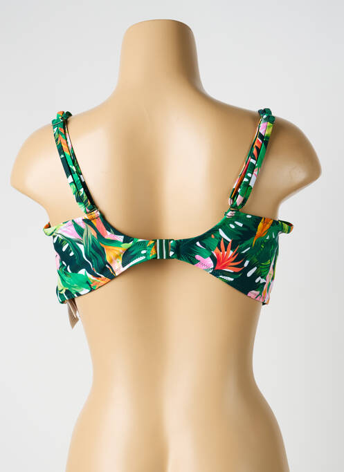 Haut de maillot de bain bretelles élastiquées ajustables haut soutien-gorge balconnet vert YSABEL MORA femme