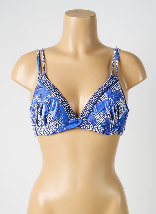 Haut de maillot de bain stretch haut soutien-gorge balconnet bleu OLYMPIA femme