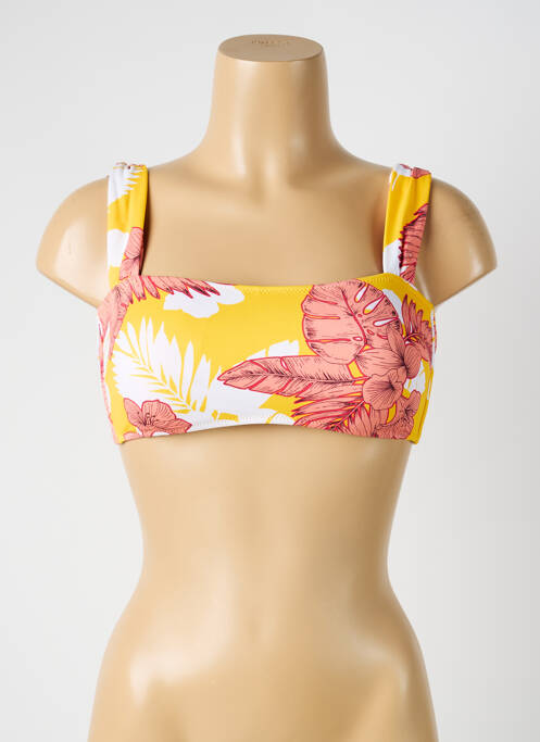 Haut de maillot de bain stretch haut soutien-gorge avec mousse de rembourrage amovible jaune OLYMPIA femme