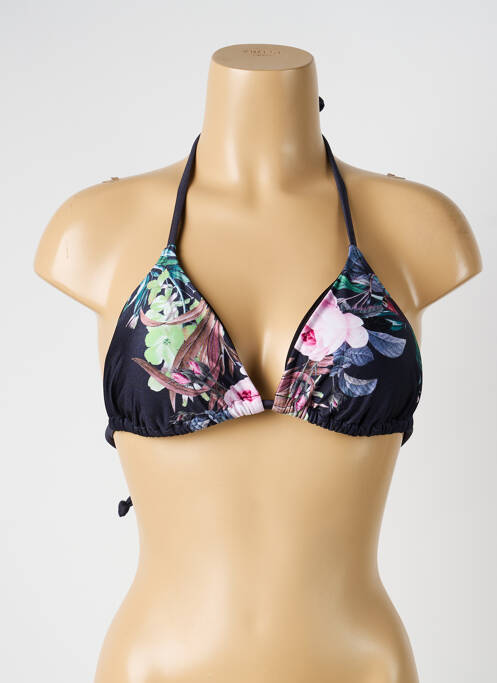 Haut de maillot de bain stretch haut soutien-gorge avec mousse de rembourrage amovible noir OLYMPIA femme