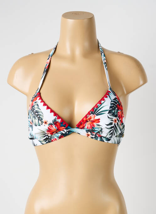 Haut de maillot de bain stretch haut triangles blanc OLYMPIA femme