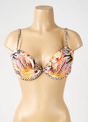 Haut de maillot de bain stretch haut soutien-gorge push-up orange SUNFLAIR femme