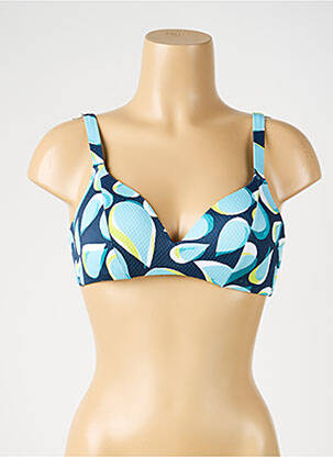 Haut de maillot de bain stretch haut soutien-gorge moulé bleu SUNFLAIR femme