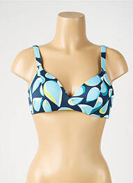 Haut de maillot de bain stretch haut soutien-gorge moulé bleu SUNFLAIR femme