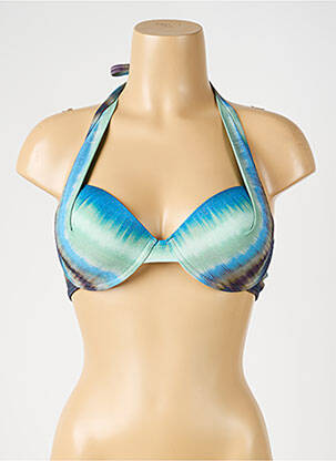 Haut de maillot de bain stretch haut soutien-gorge moulé bleu OPERA femme
