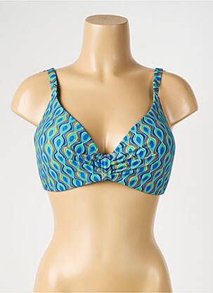 Haut de maillot de bain stretch haut soutien-gorge moulé bleu SUNMARIN femme
