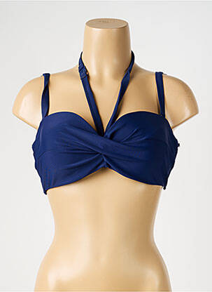 Haut de maillot de bain stretch haut soutien-gorge moulé bleu SASSA femme