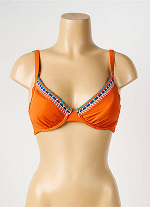 Haut de maillot de bain stretch haut soutien-gorge moulé orange OLYMPIA femme
