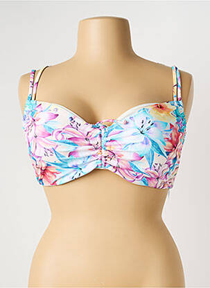 Haut de maillot de bain stretch haut soutien-gorge balconnet blanc YSABEL MORA femme