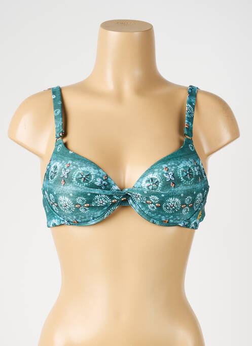 Haut de maillot de bain stretch haut soutien-gorge emboitant vert OLYMPIA femme