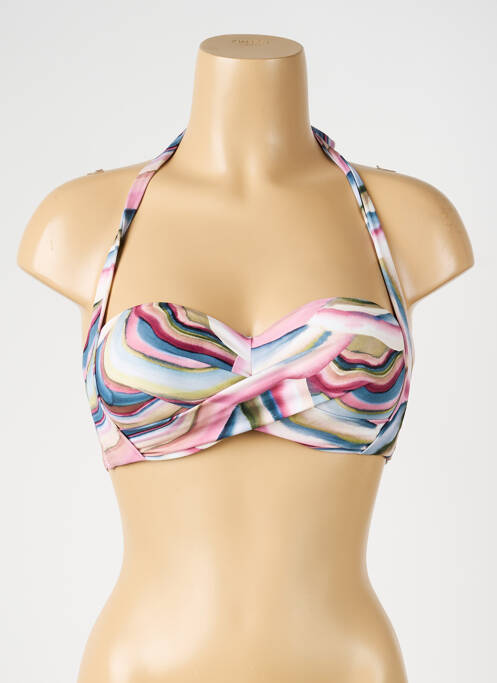 Haut de maillot de bain stretch haut soutien-gorge balconnet rose OLYMPIA femme