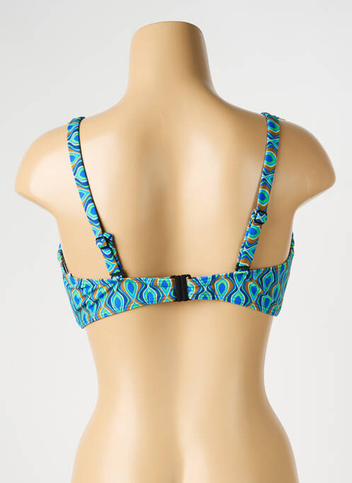 Haut de maillot de bain stretch haut soutien-gorge moulé bleu SUNMARIN femme